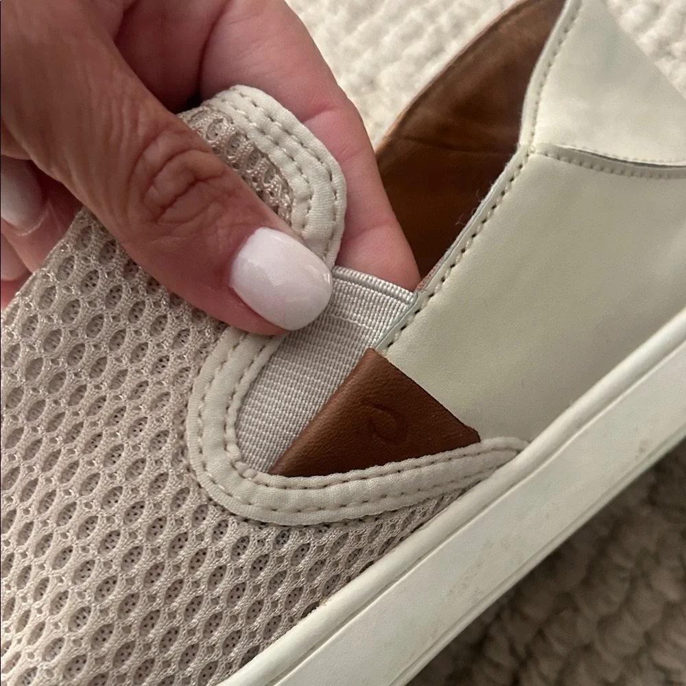 OLUKAI Slip-On Mesh Sneakers in Light Beige - Picture 8 of 13
